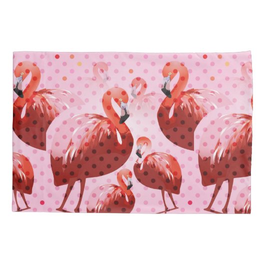 Waterverf Flamingo patroon Kussensloop (Achterkant)