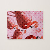 Waterverf Flamingo patroon Legpuzzel (Horizontaal)