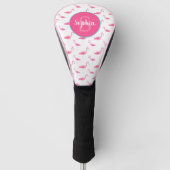 Waterverf Flamingo patroon op maat Golfheadcover (Voorkant)