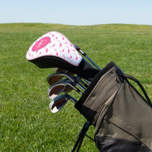 Waterverf Flamingo patroon op maat Golfheadcover (Insitu)