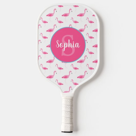Waterverf Flamingo patroon op maat Pickleball Paddle (Achterkant)