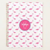 Waterverf Flamingo patroon op maat Planner (Voorkant)
