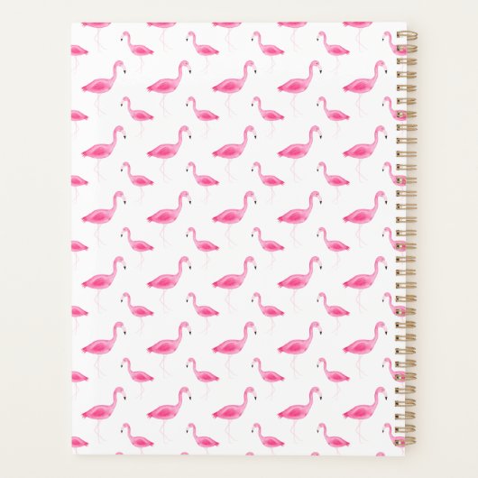 Waterverf Flamingo patroon op maat Planner (Achterkant)