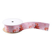 Waterverf Flamingo patroon Satijnen Lint (Spoel)