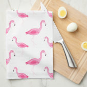 Waterverf Flamingo patroon Theedoek (Quarter Fold)