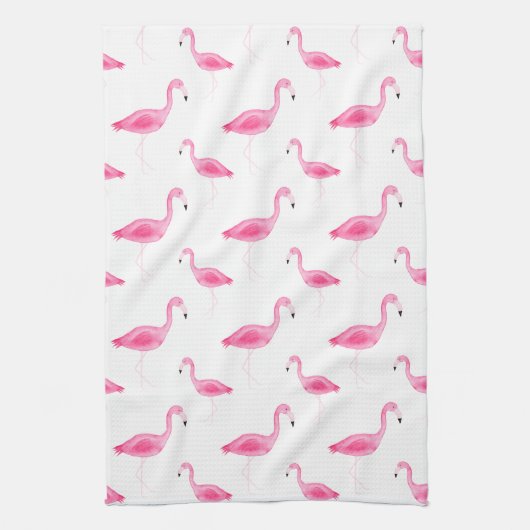 Waterverf Flamingo patroon Theedoek (Verticaal)