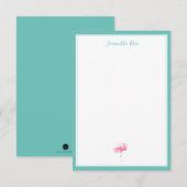 Waterverf Flamingo Persoonlijke schrijfbenodigdhed Notitiekaartje (Voorkant / Achterkant)