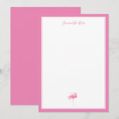 Waterverf Flamingo Persoonlijke schrijfbenodigdhed Notitiekaartje (Voorkant / Achterkant)