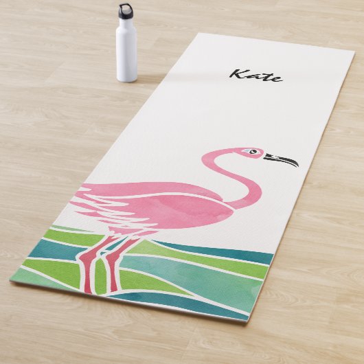Waterverf Flamingo Persoonlijke  vogel Yogamat (In situ)