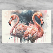 Waterverf Flamingo Pink Tissuepapier