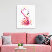 Waterverf Flamingo Print Art | Funny Flamingo (Insitu (Woonkamer))