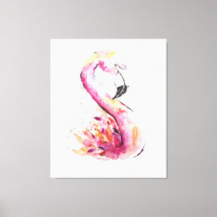 Waterverf Flamingo Print Art   Funny Flamingo