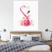 Waterverf Flamingo Print Art | Funny Flamingo (Insitu (Slaapkamer))