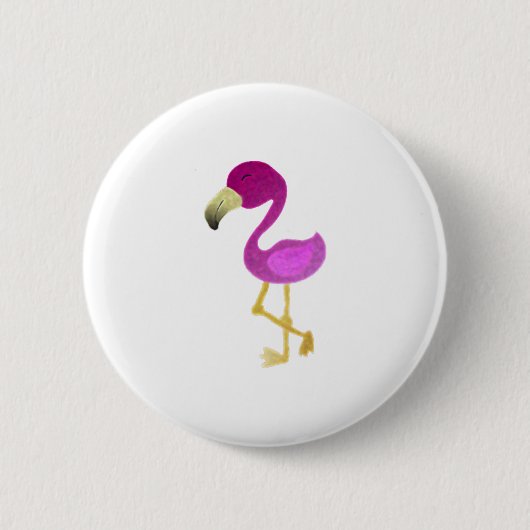 Waterverf Flamingo Ronde Button 5,7 Cm (Voorkant)