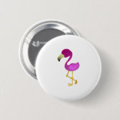 Waterverf Flamingo Ronde Button 5,7 Cm (Voorkant /achterkant)