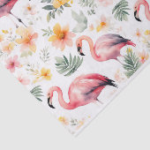 Waterverf Flamingo Roze Patroon Zomer Tissuepapier (Detail)