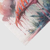 Waterverf Flamingo Roze Tissuepapier (Detail)