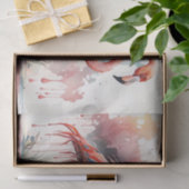 Waterverf Flamingo Roze Tissuepapier (Geschenk)