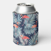 Waterverf Flamingo: Roze Tropische Elegantie. Blikjeskoeler (Blikje Achterkant)