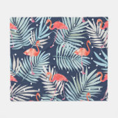 Waterverf Flamingo: Roze Tropische Elegantie. Fleece Deken (Voorkant (Horizontaal))