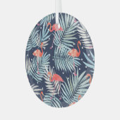 Waterverf Flamingo: Roze Tropische Elegantie. Glas Ornament (Voorkant links)