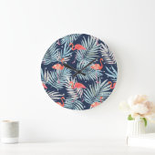 Waterverf Flamingo: Roze Tropische Elegantie. Grote Klok (Huis)