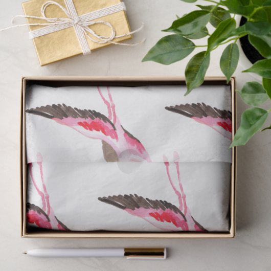 Waterverf Flamingo serie ontwerp 10 Tissuepapier (Geschenk)