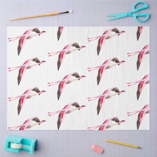 Waterverf Flamingo serie ontwerp 10 Tissuepapier (Craft)
