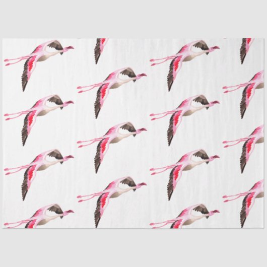 Waterverf Flamingo serie ontwerp 10 Tissuepapier (Voorkant)