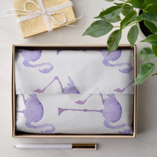Waterverf Flamingo serie ontwerp 11 Tissuepapier (Geschenk)