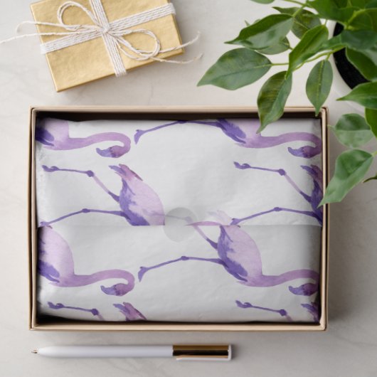 Waterverf Flamingo serie ontwerp 12 Tissuepapier (Geschenk)