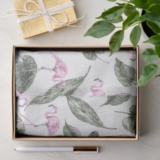 Waterverf Flamingo serie ontwerp 19 Tissuepapier (Geschenk)