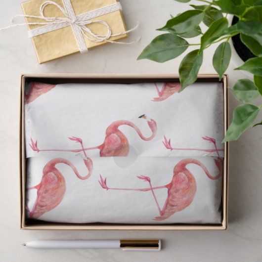 Waterverf Flamingo serie ontwerp 1 Tissuepapier (Geschenk)