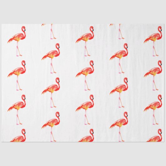 Waterverf Flamingo serie ontwerp 5 Tissuepapier (Voorkant)