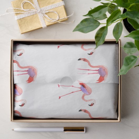 Waterverf Flamingo serie ontwerp 8 Tissuepapier (Geschenk)
