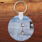 Waterverf Flamingo Sleutelhanger (Voorkant)