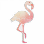 Waterverf Flamingo Sticker (Voorkant)