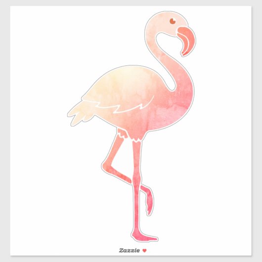 Waterverf Flamingo Sticker (Vel)