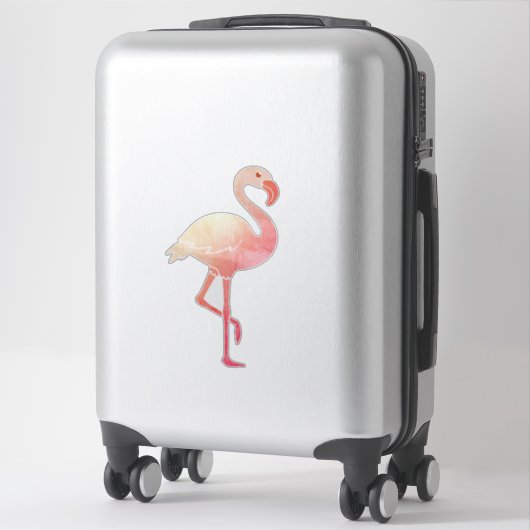 Waterverf Flamingo Sticker (Koffer)