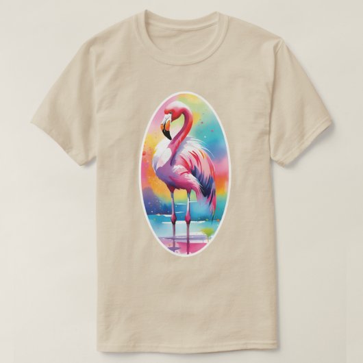 Waterverf Flamingo T-shirt (Design voorkant)
