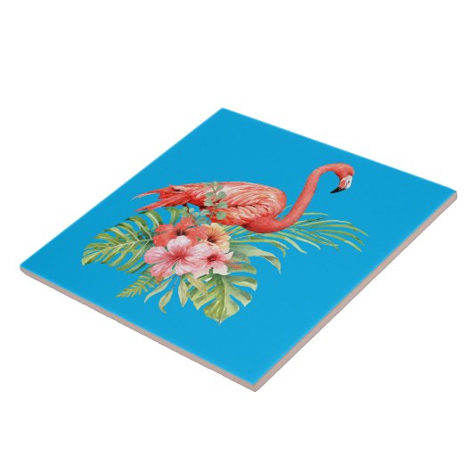 Waterverf Flamingo Tegeltje (Zijkant)