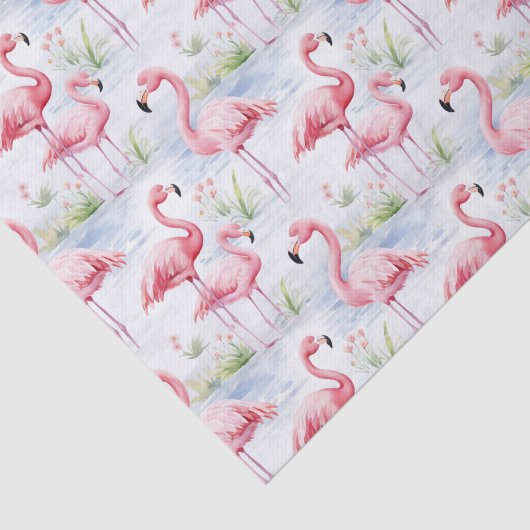 Waterverf Flamingo Tissuepapier (Detail)