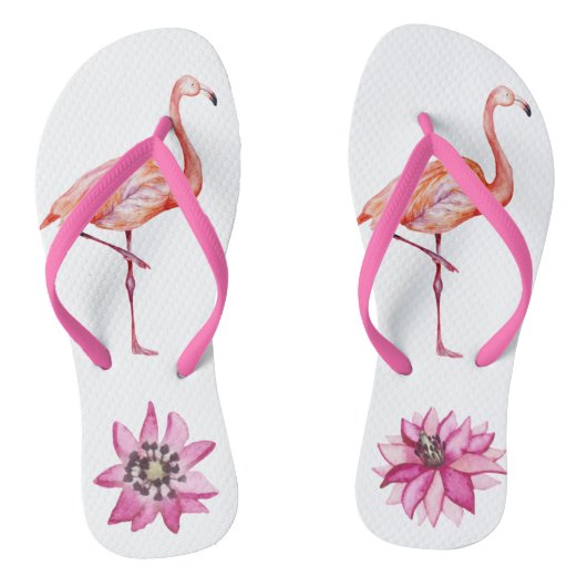  Waterverf Flamingo Tropical Bird Teenslippers (Voetbed)