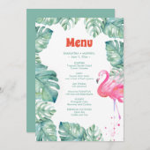 Waterverf Flamingo Tropical Menu Kaart (Voorkant / Achterkant)