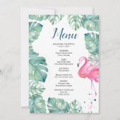 Waterverf Flamingo Tropical Menu Kaart (Voorkant)