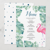 Waterverf Flamingo Tropical Menu Kaart (Voorkant / Achterkant)