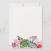 Waterverf Flamingo Tropical Summer Vrijgezellenfee Kaart (Achterkant)