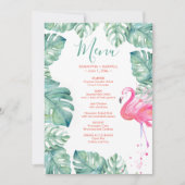 Waterverf Flamingo Tropisch menu Kaart (Voorkant)