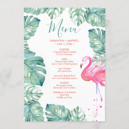 Waterverf Flamingo Tropisch menu Kaart
