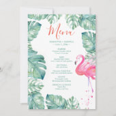 Waterverf Flamingo Tropisch menu Kaart (Voorkant)